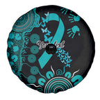 PTSD Awareness Personalised Spare Tire Cover Aboriginal Ribbon Dot Painting