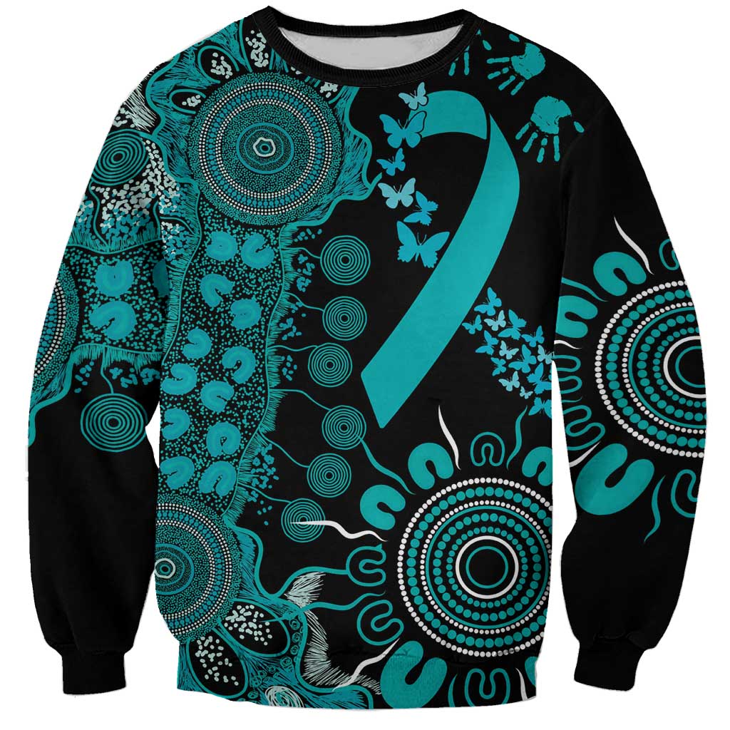 PTSD Awareness Personalised Sweatshirt Aboriginal Ribbon Dot Painting