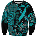 PTSD Awareness Personalised Sweatshirt Aboriginal Ribbon Dot Painting