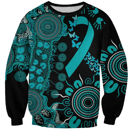PTSD Awareness Personalised Sweatshirt Aboriginal Ribbon Dot Painting