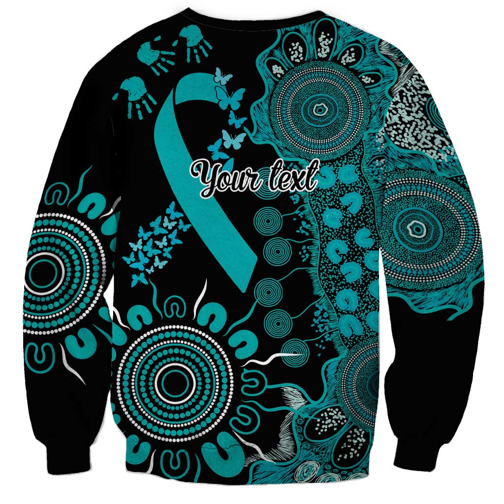 PTSD Awareness Personalised Sweatshirt Aboriginal Ribbon Dot Painting