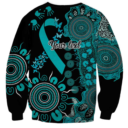 PTSD Awareness Personalised Sweatshirt Aboriginal Ribbon Dot Painting