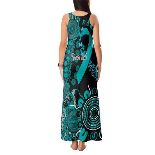 PTSD Awareness Personalised Tank Maxi Dress Aboriginal Ribbon Dot Painting