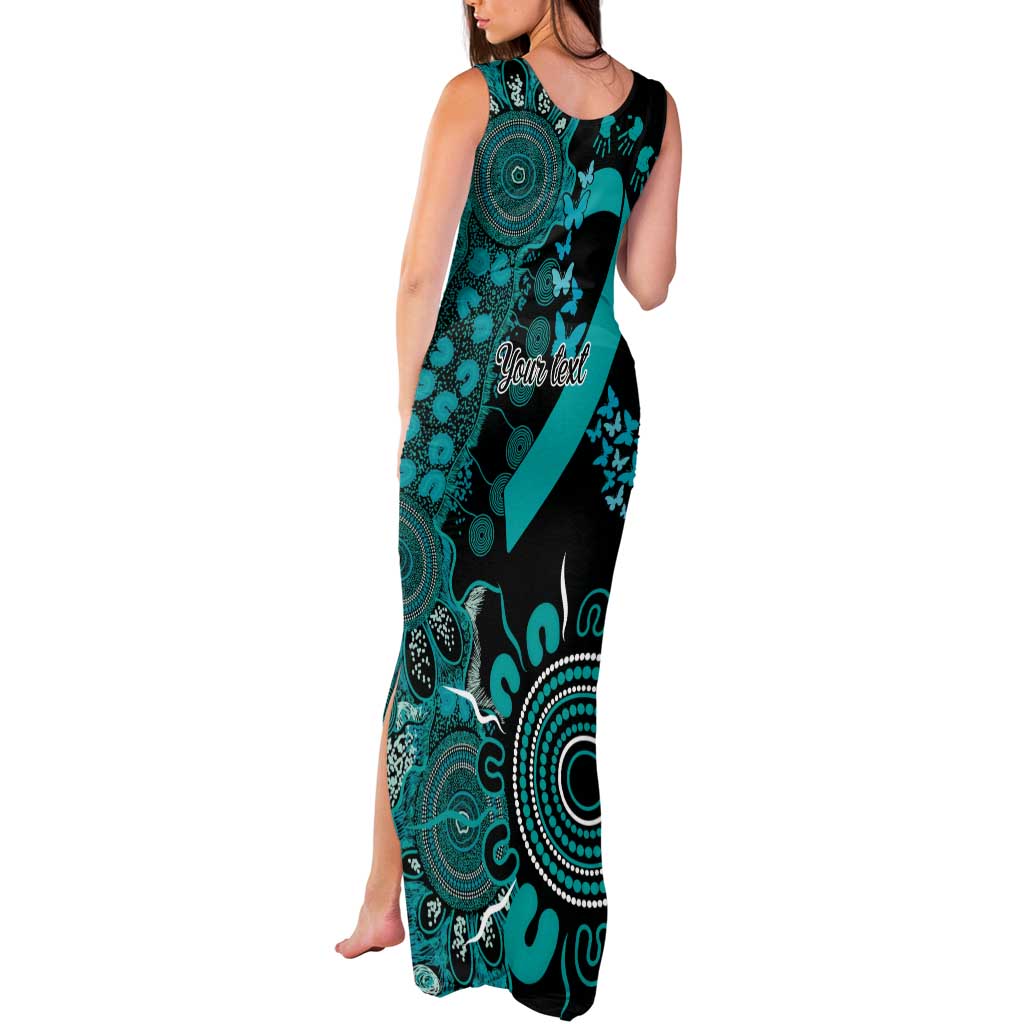 PTSD Awareness Personalised Tank Maxi Dress Aboriginal Ribbon Dot Painting