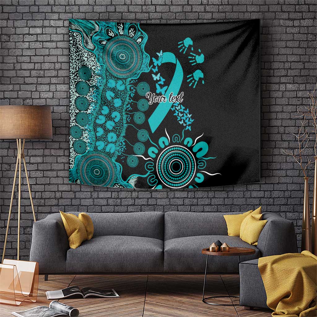 PTSD Awareness Personalised Tapestry Aboriginal Ribbon Dot Painting