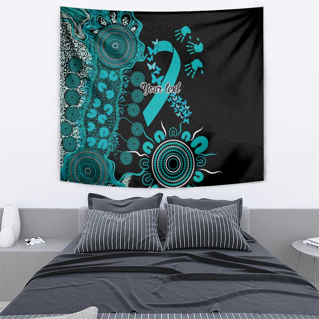 PTSD Awareness Personalised Tapestry Aboriginal Ribbon Dot Painting