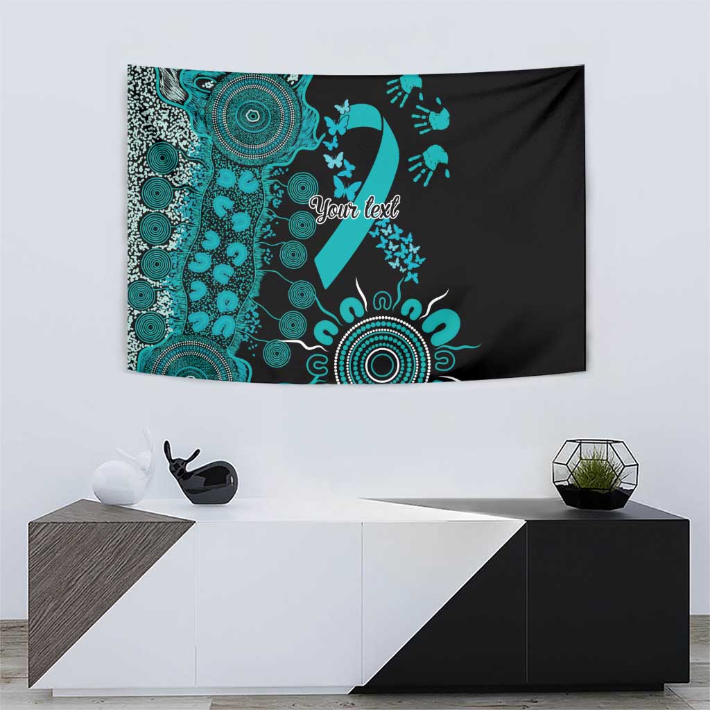 PTSD Awareness Personalised Tapestry Aboriginal Ribbon Dot Painting