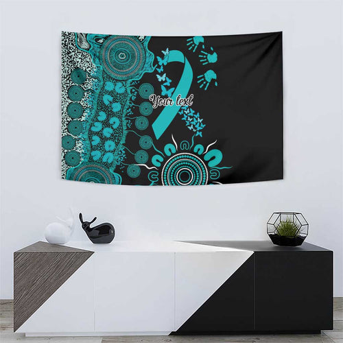 PTSD Awareness Personalised Tapestry Aboriginal Ribbon Dot Painting