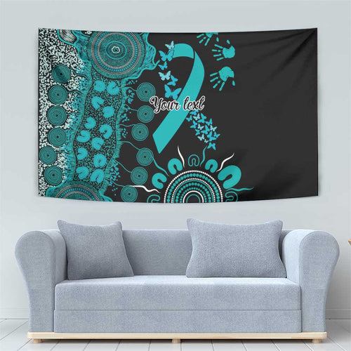 PTSD Awareness Personalised Tapestry Aboriginal Ribbon Dot Painting