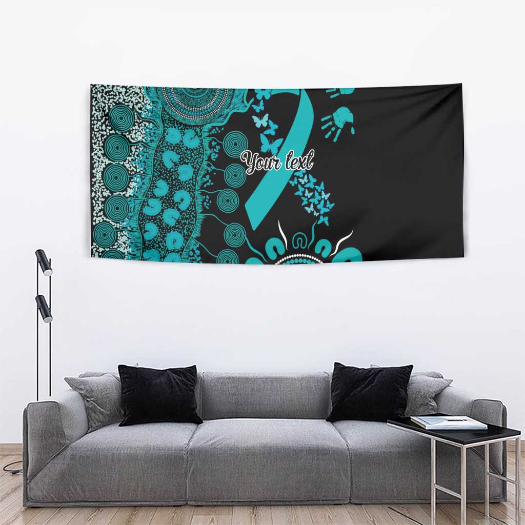 PTSD Awareness Personalised Tapestry Aboriginal Ribbon Dot Painting