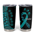 PTSD Awareness Personalised Tumbler Cup Aboriginal Ribbon Dot Painting