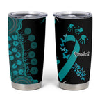 PTSD Awareness Personalised Tumbler Cup Aboriginal Ribbon Dot Painting