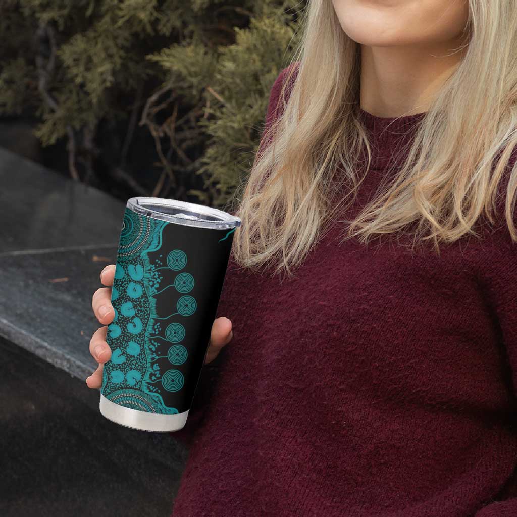 PTSD Awareness Personalised Tumbler Cup Aboriginal Ribbon Dot Painting