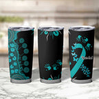 PTSD Awareness Personalised Tumbler Cup Aboriginal Ribbon Dot Painting