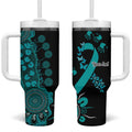 PTSD Awareness Personalised Tumbler With Handle Aboriginal Ribbon Dot Painting