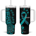 PTSD Awareness Personalised Tumbler With Handle Aboriginal Ribbon Dot Painting