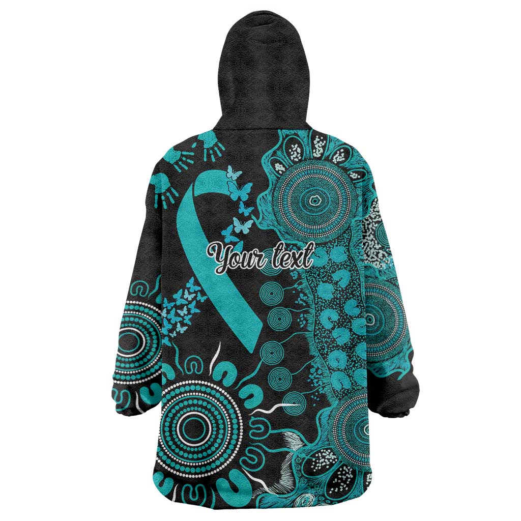 PTSD Awareness Personalised Wearable Blanket Hoodie Aboriginal Ribbon Dot Painting