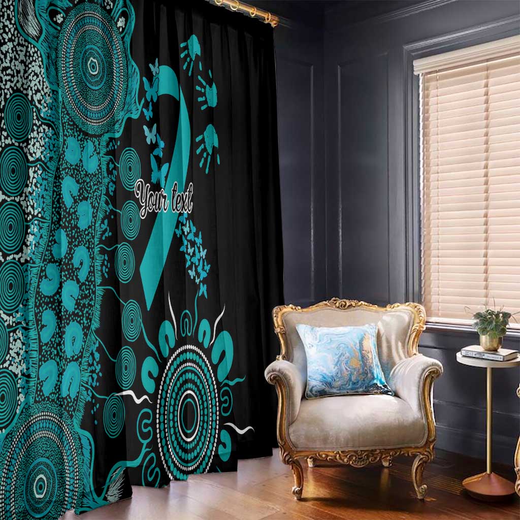 PTSD Awareness Personalised Window Curtain Aboriginal Ribbon Dot Painting