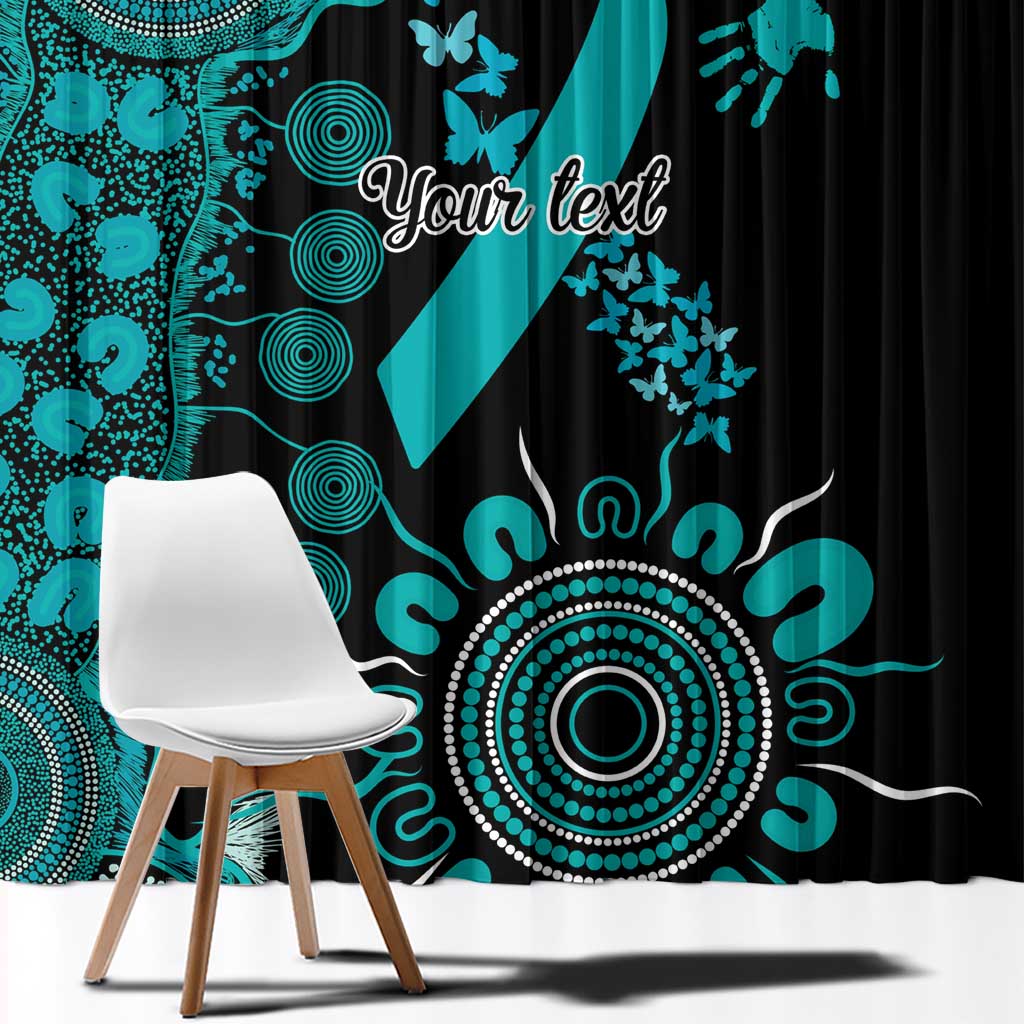 PTSD Awareness Personalised Window Curtain Aboriginal Ribbon Dot Painting