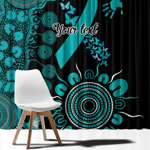 PTSD Awareness Personalised Window Curtain Aboriginal Ribbon Dot Painting
