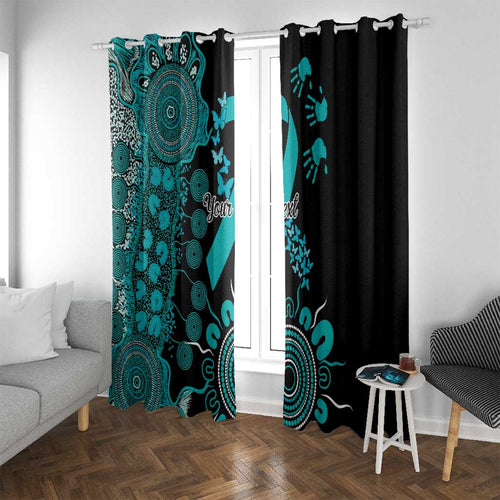 PTSD Awareness Personalised Window Curtain Aboriginal Ribbon Dot Painting