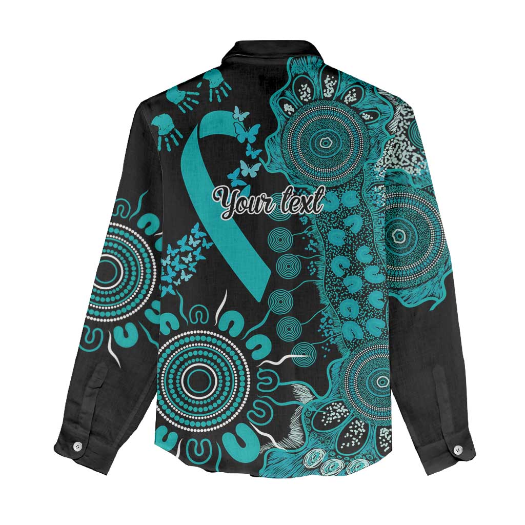 PTSD Awareness Personalised Women Casual Shirt Aboriginal Ribbon Dot Painting