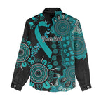 PTSD Awareness Personalised Women Casual Shirt Aboriginal Ribbon Dot Painting