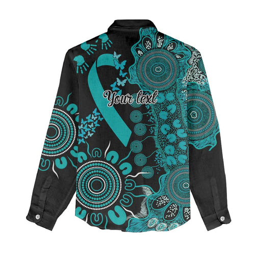 PTSD Awareness Personalised Women Casual Shirt Aboriginal Ribbon Dot Painting