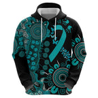 PTSD Awareness Personalised Zip Hoodie Aboriginal Ribbon Dot Painting