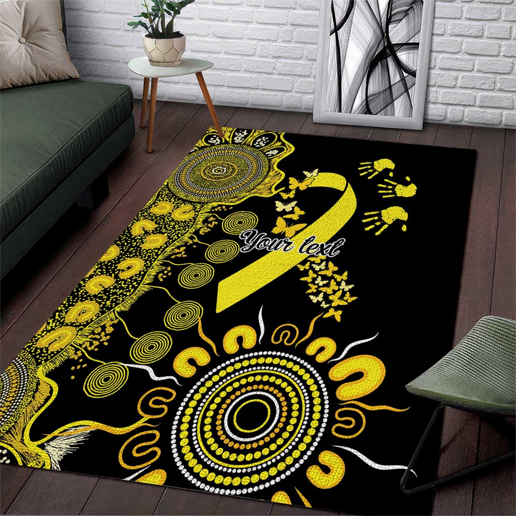 Sarcoma Awareness Personalised Area Rug Aboriginal Ribbon Dot Painting