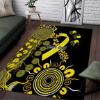 Sarcoma Awareness Personalised Area Rug Aboriginal Ribbon Dot Painting