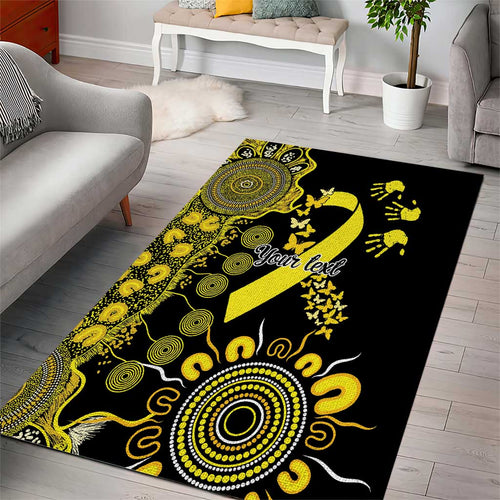 Sarcoma Awareness Personalised Area Rug Aboriginal Ribbon Dot Painting
