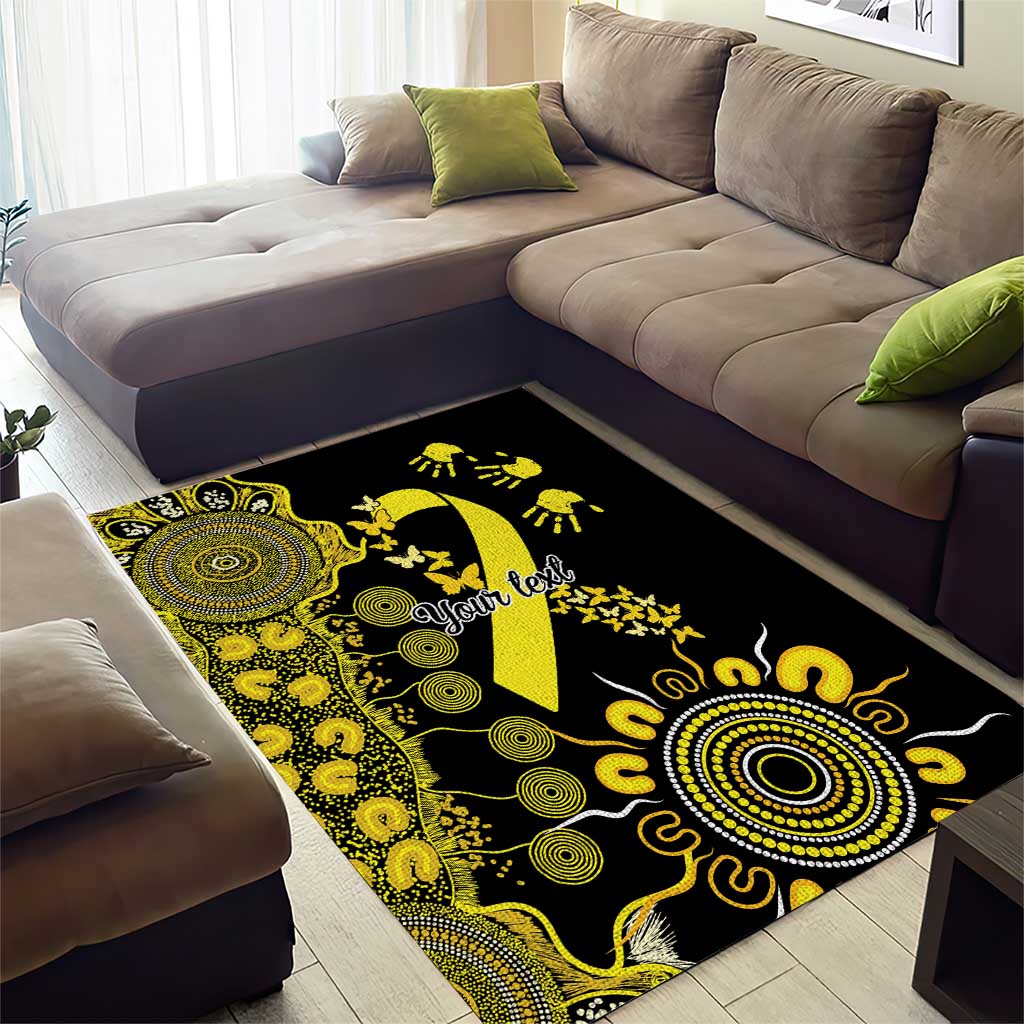 Sarcoma Awareness Personalised Area Rug Aboriginal Ribbon Dot Painting