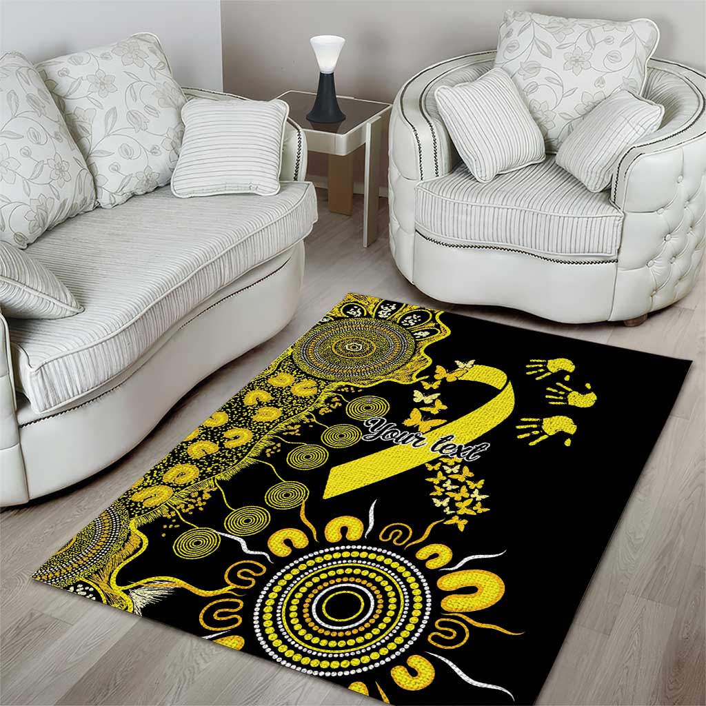 Sarcoma Awareness Personalised Area Rug Aboriginal Ribbon Dot Painting