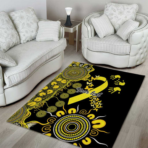 Sarcoma Awareness Personalised Area Rug Aboriginal Ribbon Dot Painting