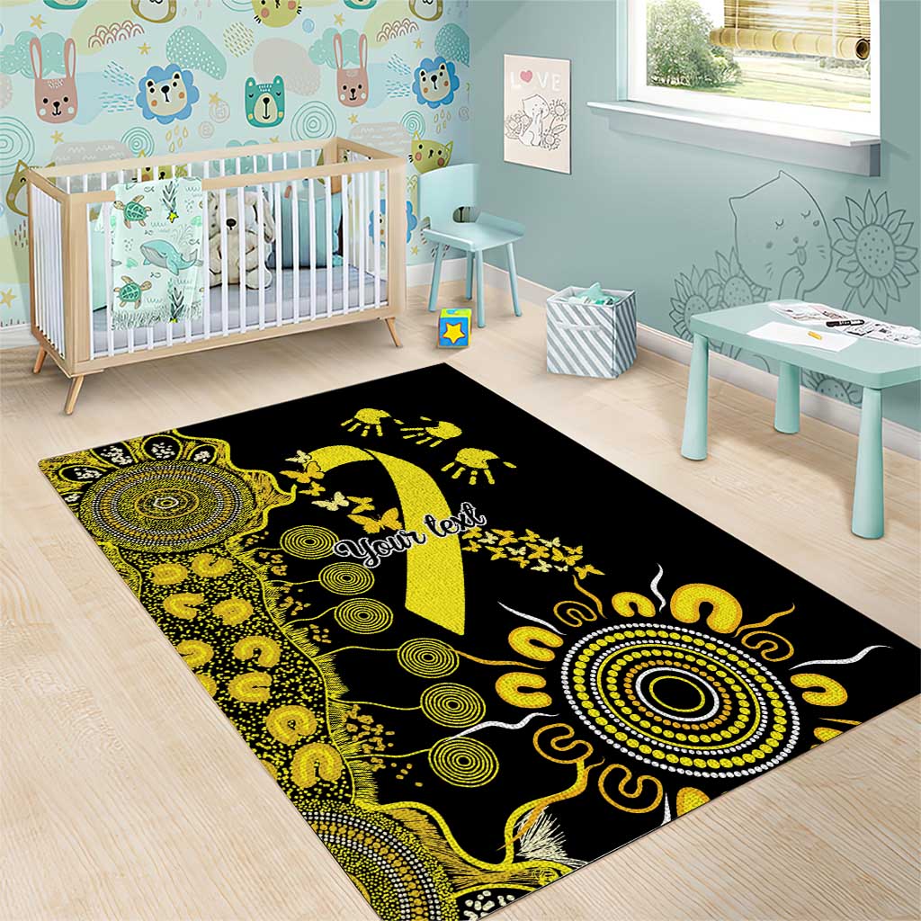 Sarcoma Awareness Personalised Area Rug Aboriginal Ribbon Dot Painting