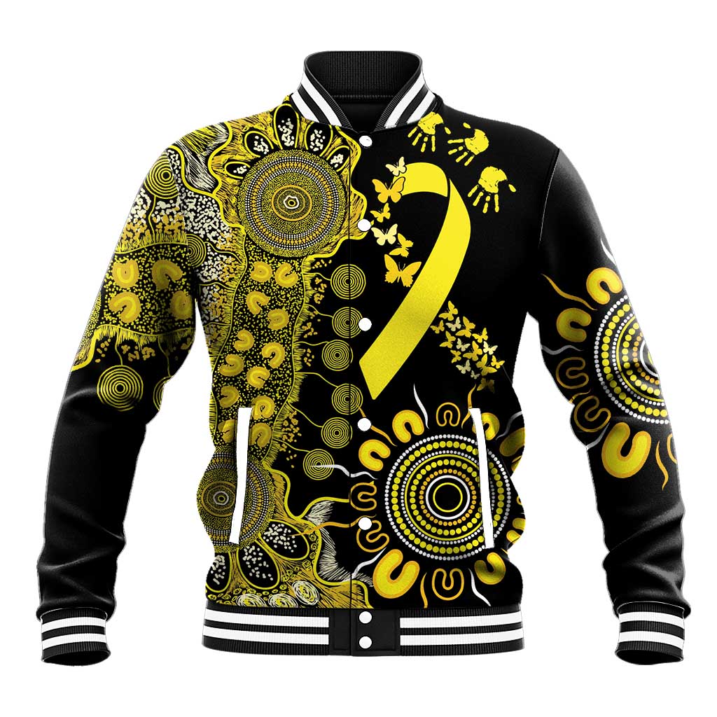 Sarcoma Awareness Personalised Baseball Jacket Aboriginal Ribbon Dot Painting