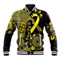 Sarcoma Awareness Personalised Baseball Jacket Aboriginal Ribbon Dot Painting