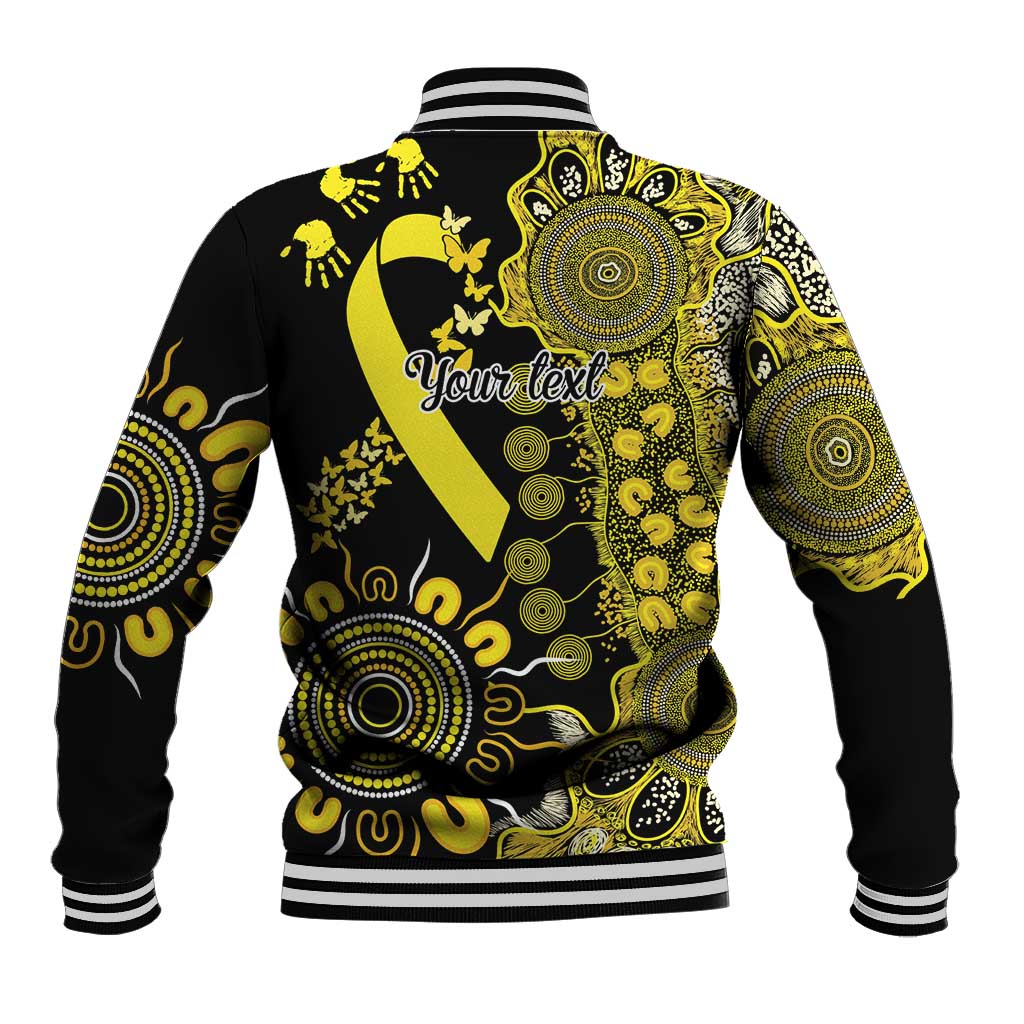 Sarcoma Awareness Personalised Baseball Jacket Aboriginal Ribbon Dot Painting