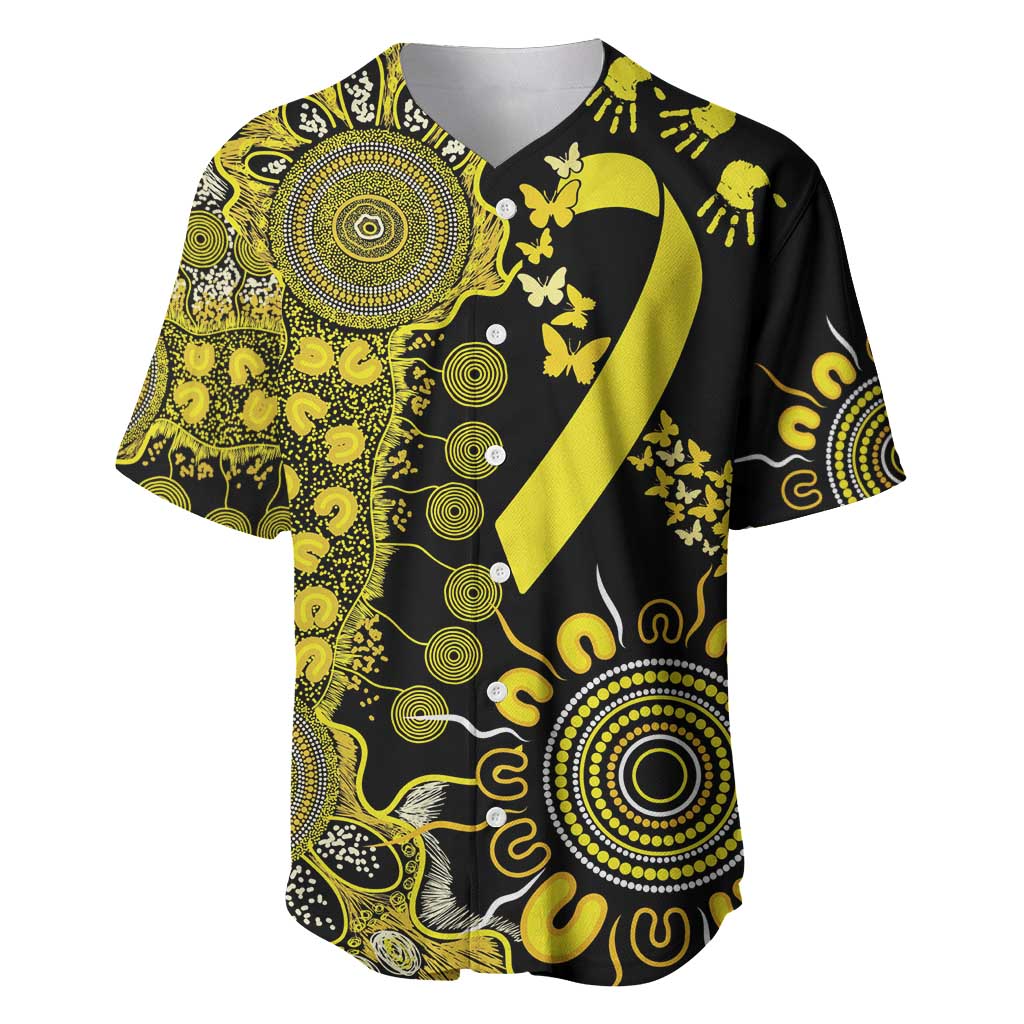 Sarcoma Awareness Personalised Baseball Jersey Aboriginal Ribbon Dot Painting