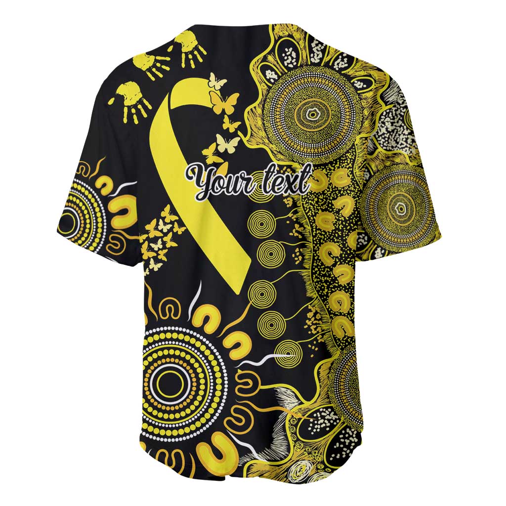Sarcoma Awareness Personalised Baseball Jersey Aboriginal Ribbon Dot Painting