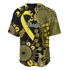Sarcoma Awareness Personalised Baseball Jersey Aboriginal Ribbon Dot Painting