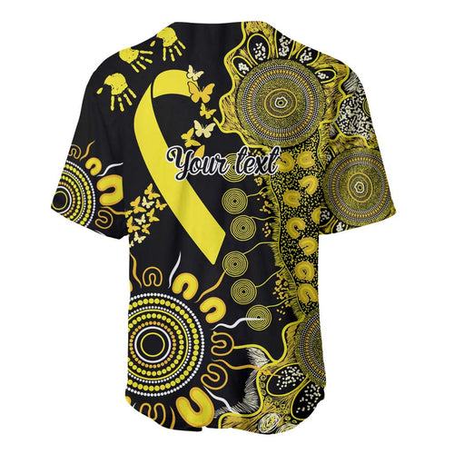 Sarcoma Awareness Personalised Baseball Jersey Aboriginal Ribbon Dot Painting