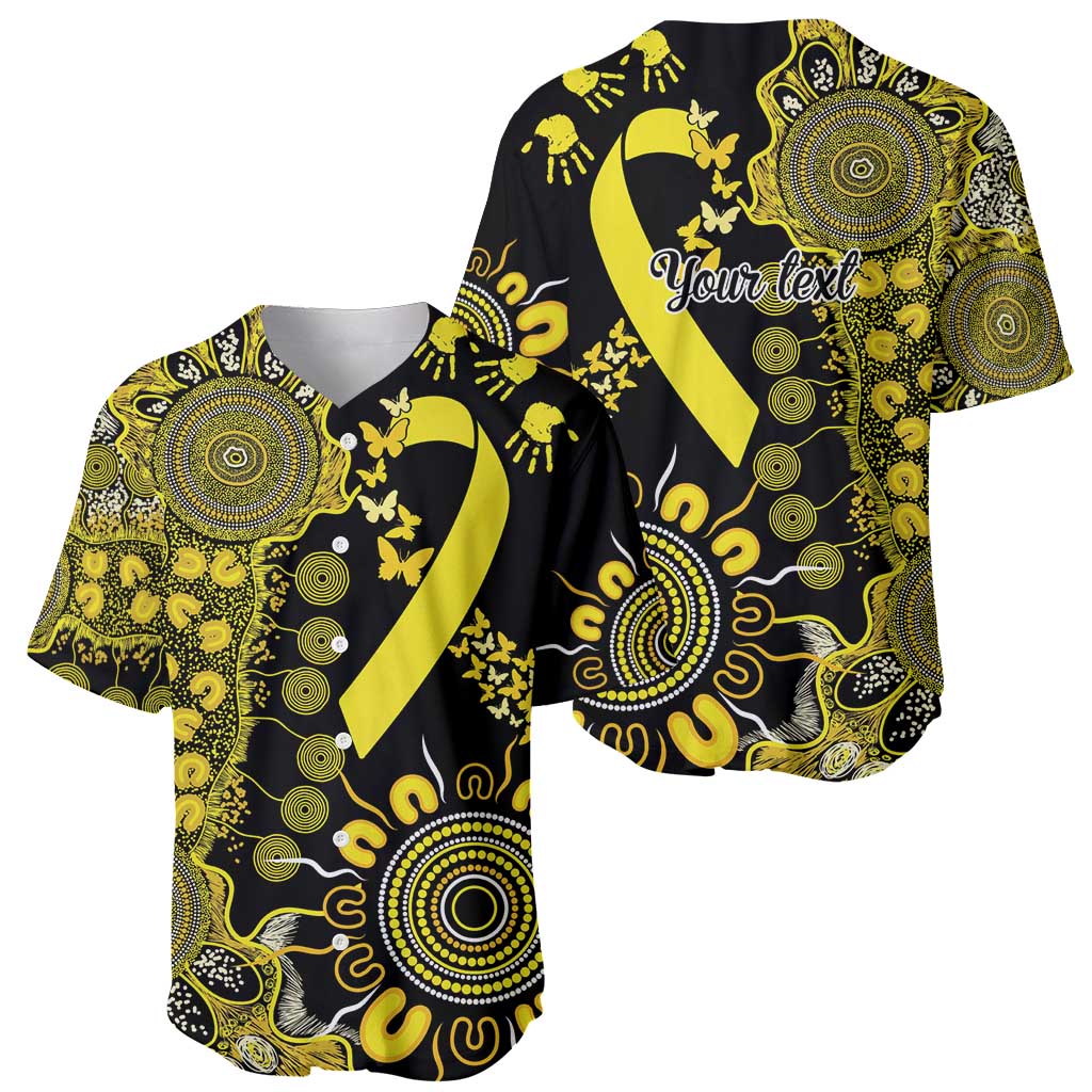 Sarcoma Awareness Personalised Baseball Jersey Aboriginal Ribbon Dot Painting