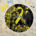 Sarcoma Awareness Personalised Beach Blanket Aboriginal Ribbon Dot Painting
