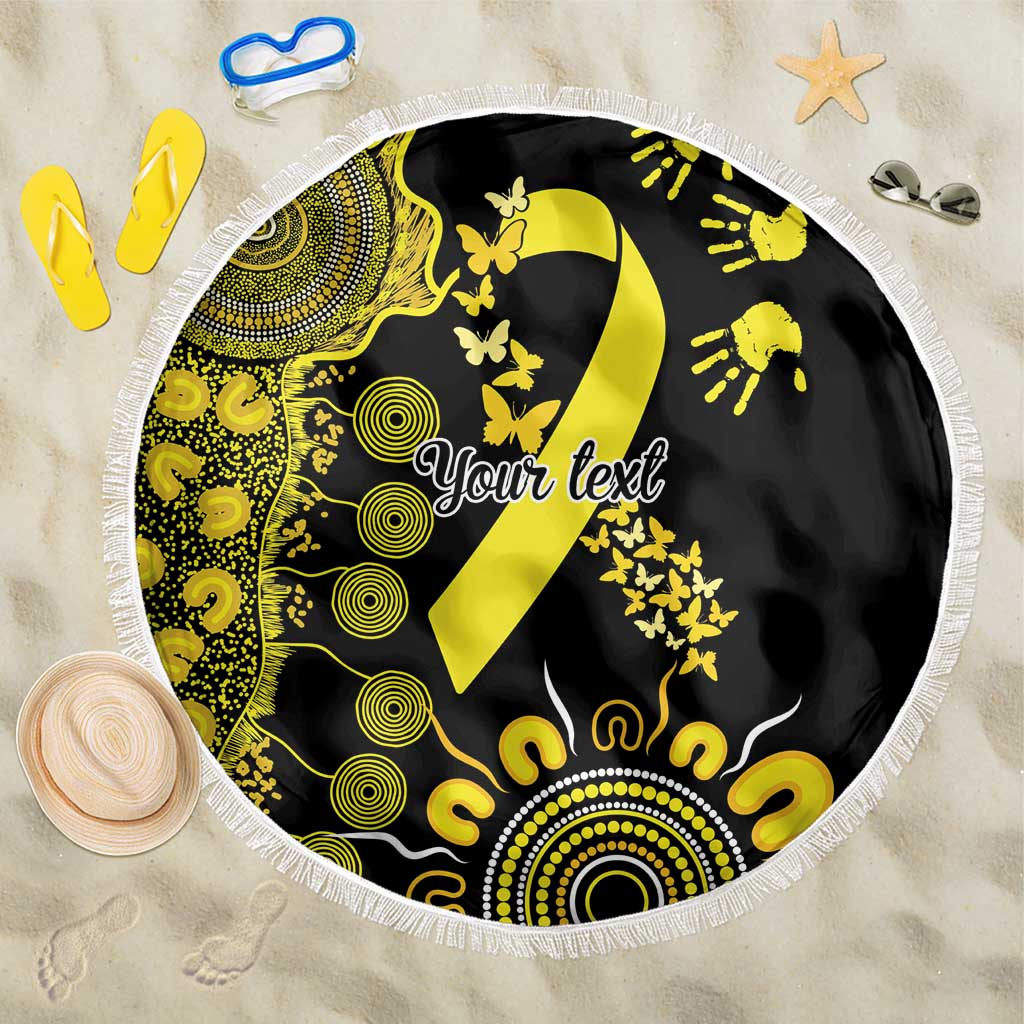 Sarcoma Awareness Personalised Beach Blanket Aboriginal Ribbon Dot Painting
