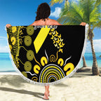 Sarcoma Awareness Personalised Beach Blanket Aboriginal Ribbon Dot Painting
