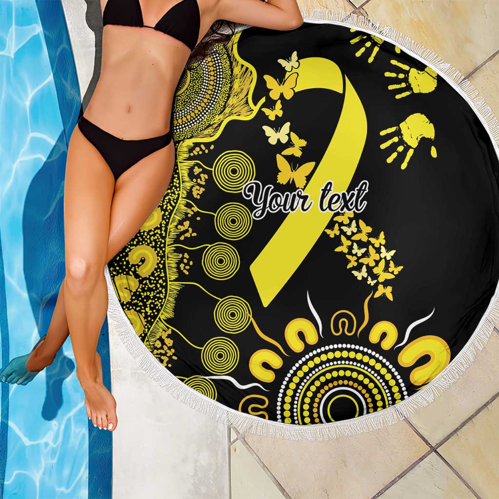 Sarcoma Awareness Personalised Beach Blanket Aboriginal Ribbon Dot Painting