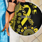 Sarcoma Awareness Personalised Beach Blanket Aboriginal Ribbon Dot Painting