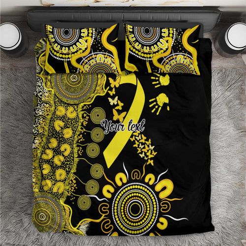 Sarcoma Awareness Personalised Bedding Set Aboriginal Ribbon Dot Painting